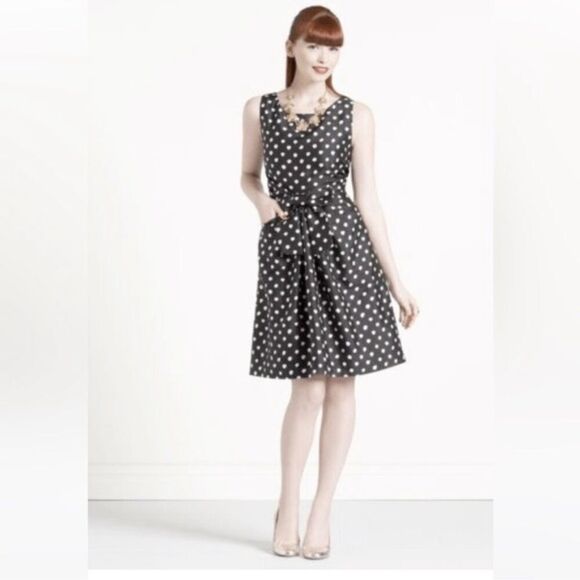 Kate Spade Silk Jillian Polkadot Bow dress with pockets Size 2 - Picture 2 of 6